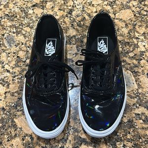 Black Patent leather Iridescent Oil Slick Vans